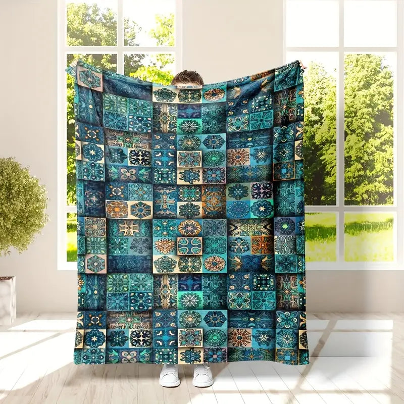 Boho Ethnic Print Blanket