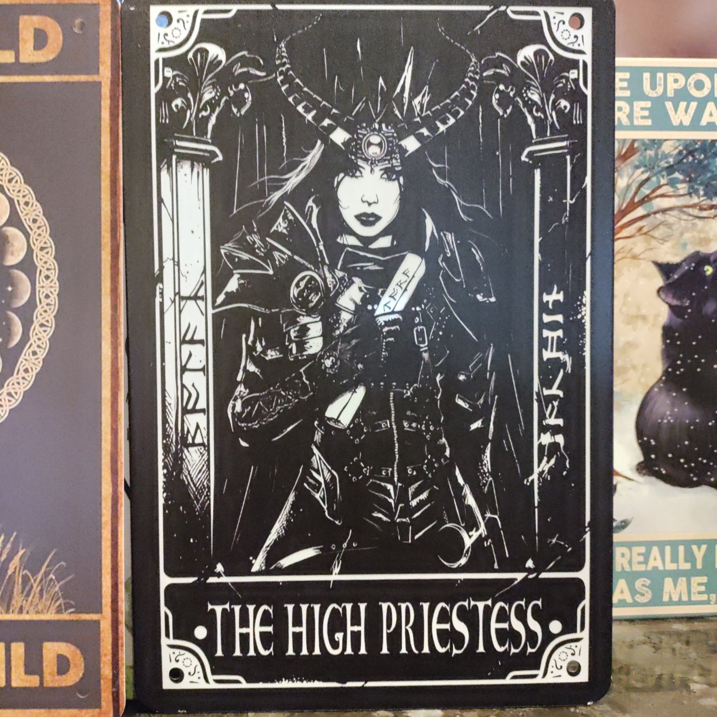 Vintage Metal Tarot Card Sign
