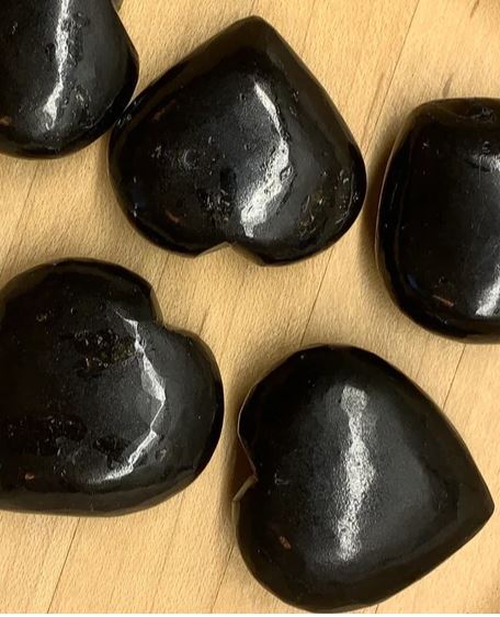 Black Tourmaline Hearts (40 -50 mm)