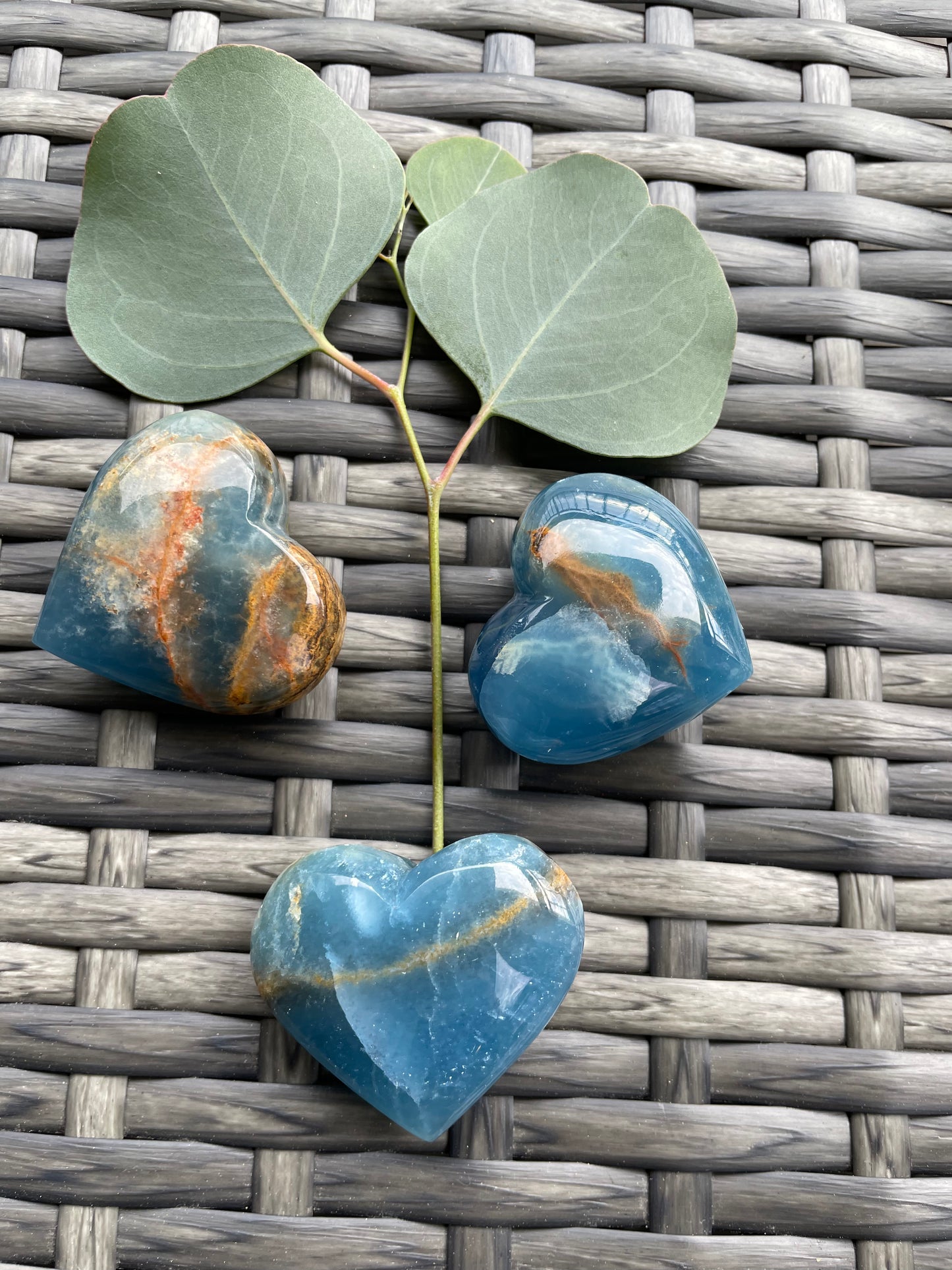 Blue Onyx Heart (40 mm