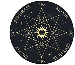 Black Pendulum Board with White Crystal Pendulum