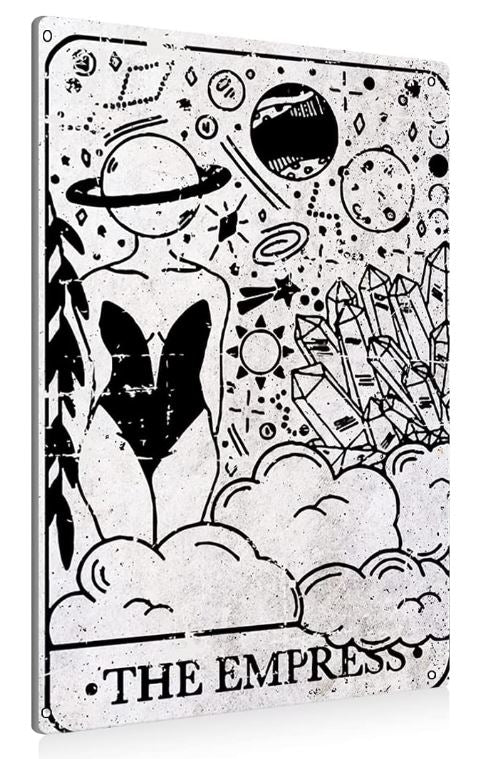 Vintage Metal Tarot Card Sign