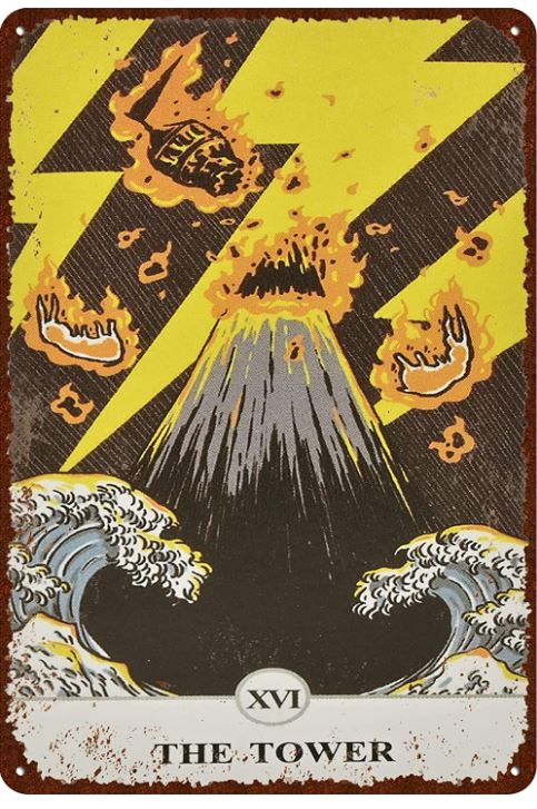 Vintage Metal Rabbit Tarot Card Sign