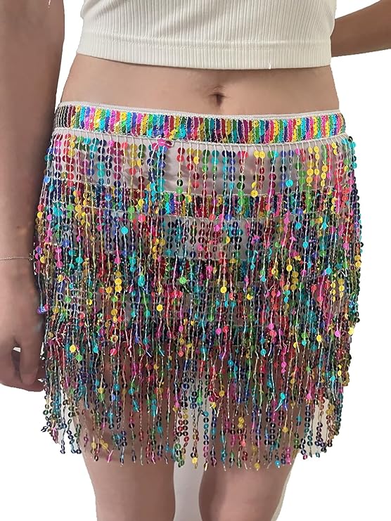 Belly Dance Hip Scarf Sequin Tassel Skirt Wrap