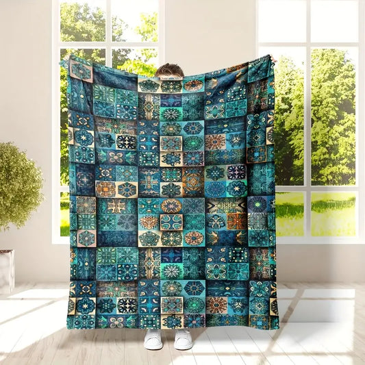 Boho Ethnic Print Blanket