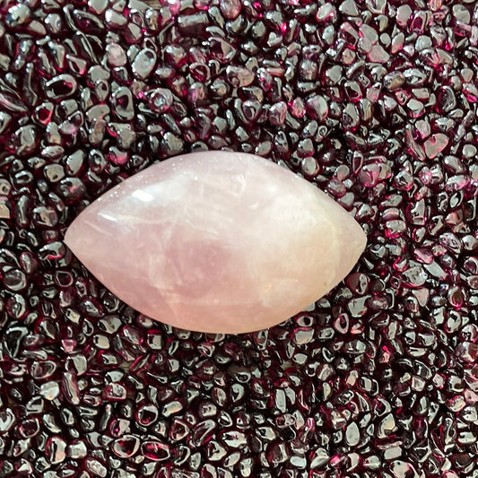 Rose Quartz Cabochon, Double Pointed