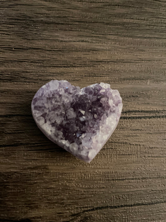 Amethyst Druzy Hearts (30 mm)
