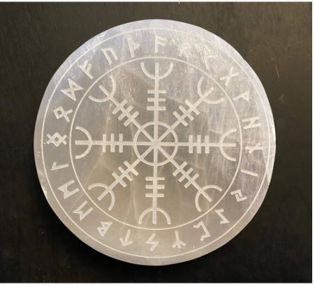 Selenite Rune Engraved Plate